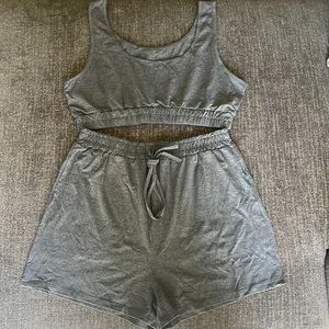 NWOT Two Piece Set, Tank & Shorts Grey Size Large